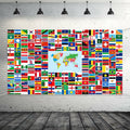 Maitys World Flags Banner Country Flags Backdrop with Brass Grommets