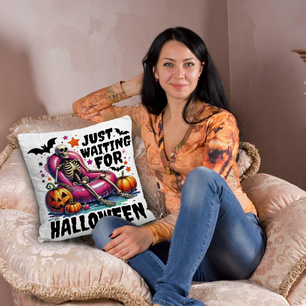 Nogrit Halloween Pumpkin Skeleton Pillow Covers 18x18 Orange 2 Pack