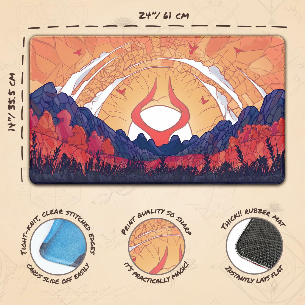 Paramint Plains Mana Scenery Stained Glass Stitched MTG Playmat TCG Mat