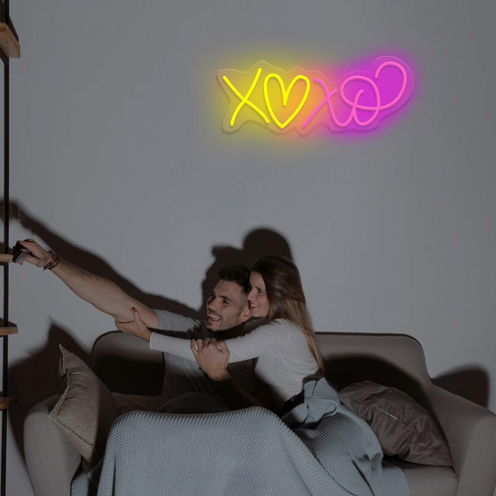 Heart Neon Signs I LOVE YOU Pink LED Light Wall Decor Wedding Party Gift