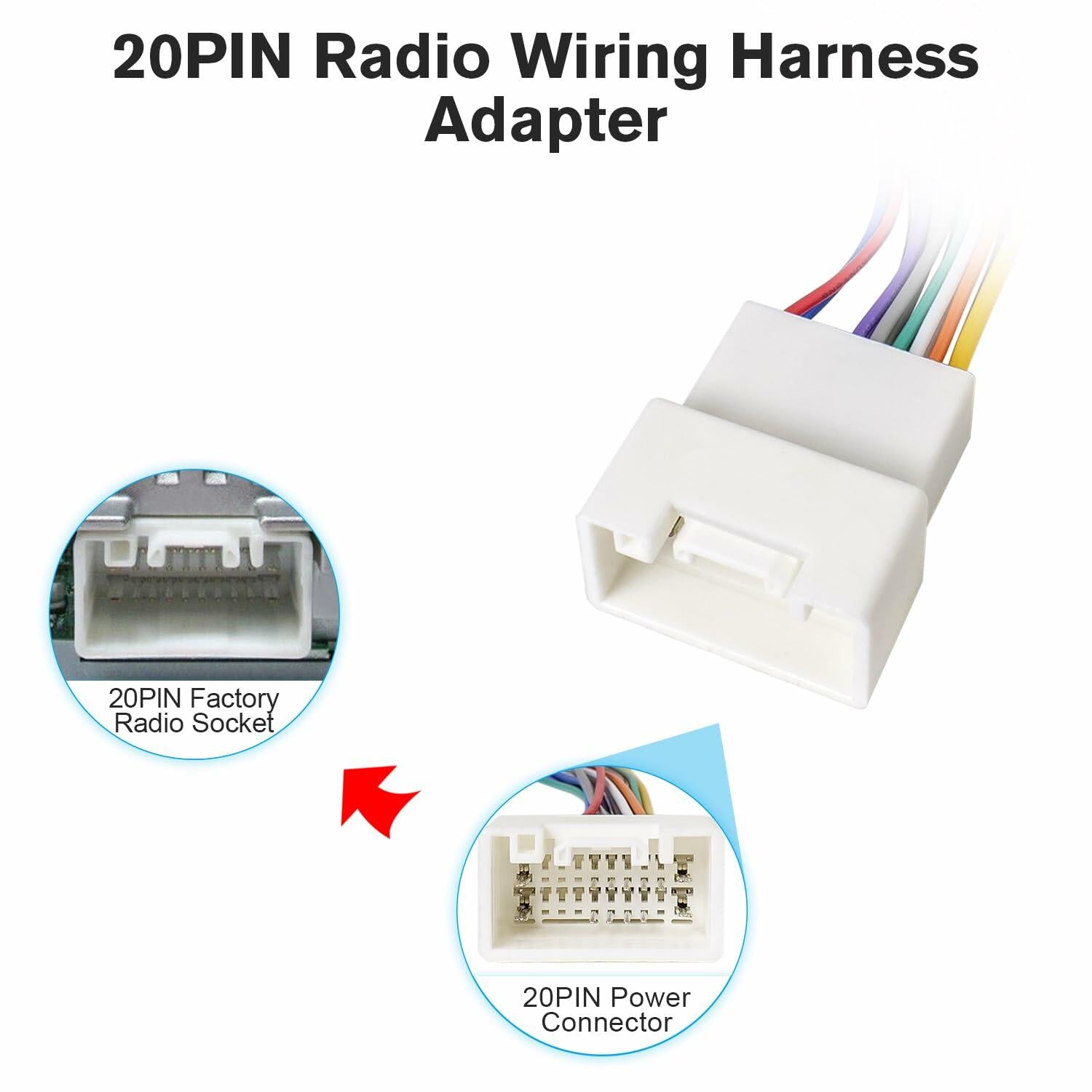 Zenoruslky 20Pin Radio Wire Harness Stereo Connector for Mitsubishi Cars
