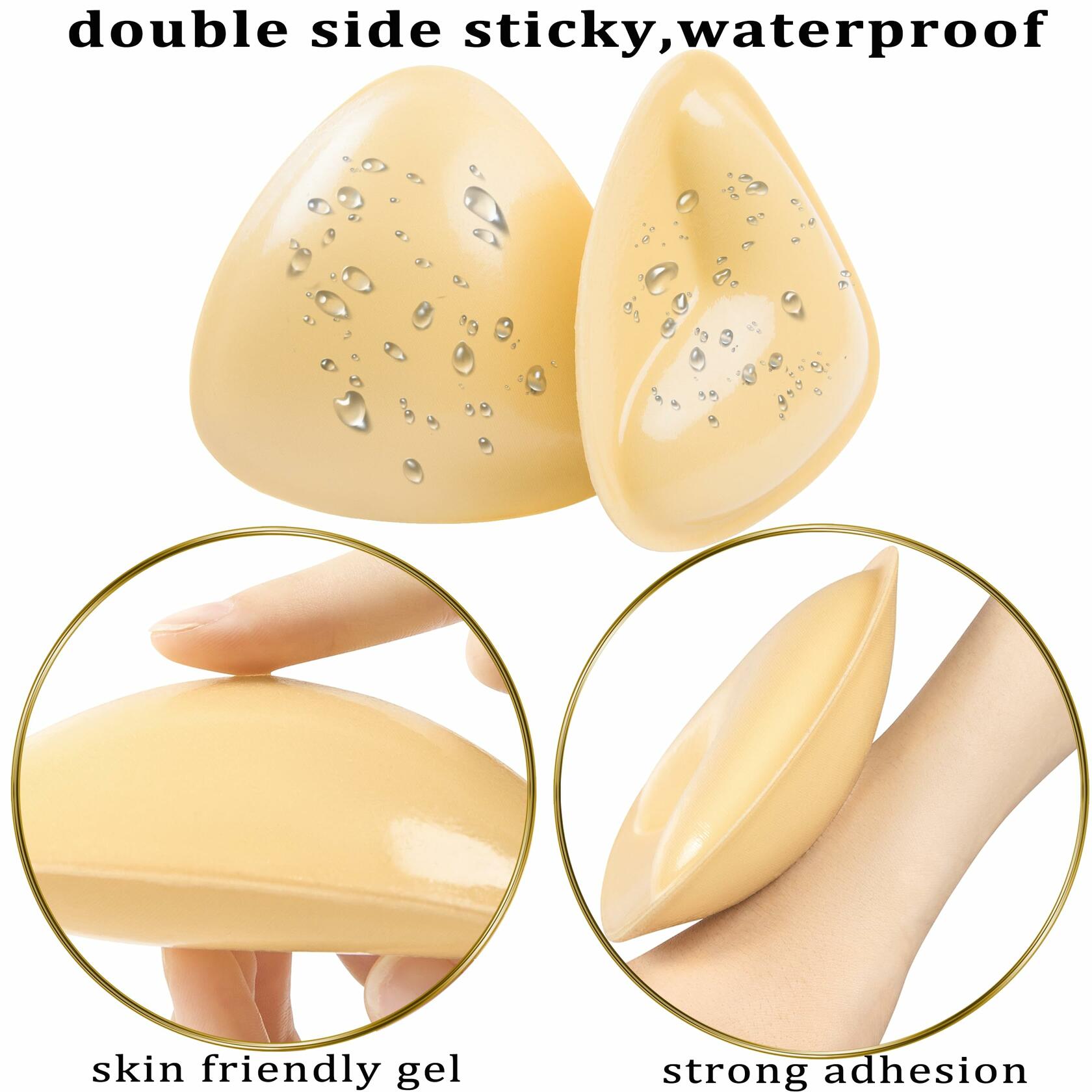 PRETTYWELL Sticky Bra Pads Inserts Double Sided Push Up Bikini Enhancers Size M