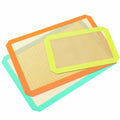Colorful Silicone Baking Mat Non Stick Food Safe Reusable 3 Pk Orange Blue Green