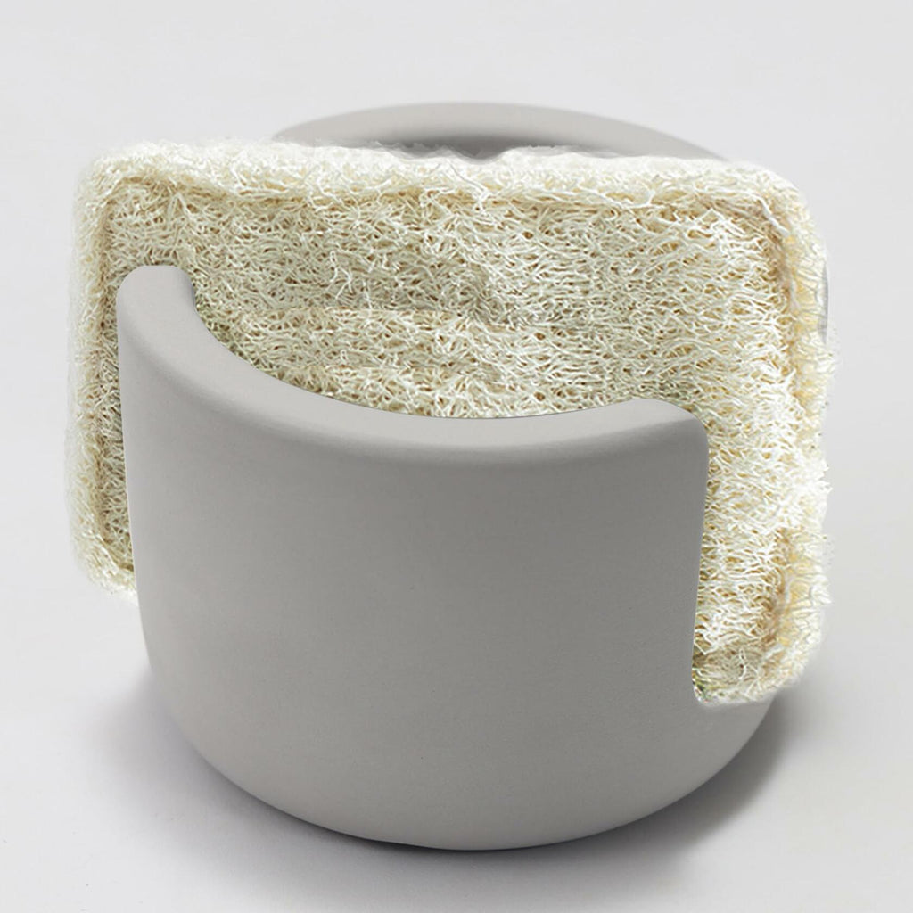 Coengwui Diatomite Sponge Holder Kitchen Sink Caddy Grey 2.56in Quick Dry