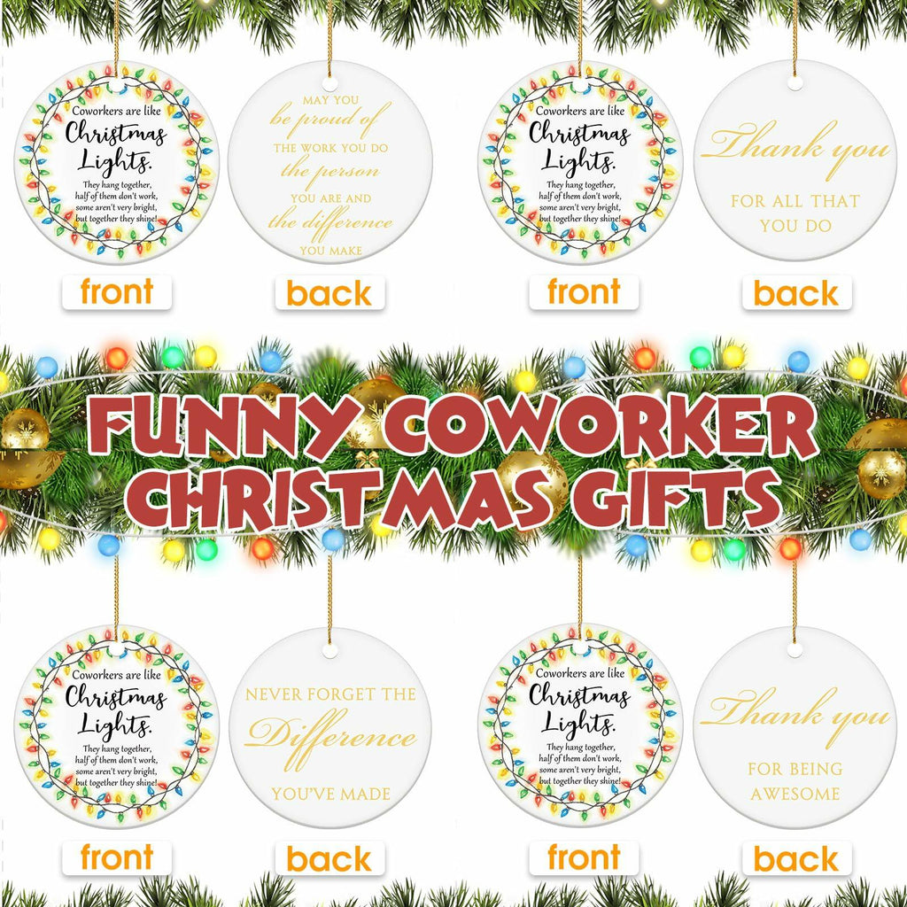 Layhit Ceramic Christmas Employee Appreciation Ornaments 16 Pcs Xmas Decor