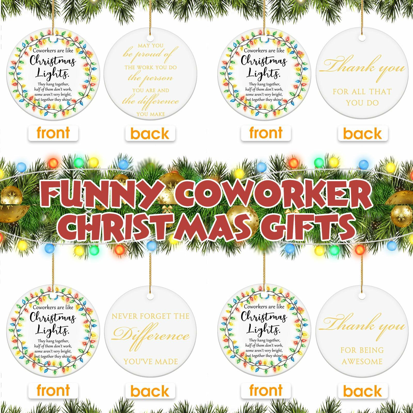Layhit Ceramic Christmas Employee Appreciation Ornaments 16 Pcs Xmas Decor