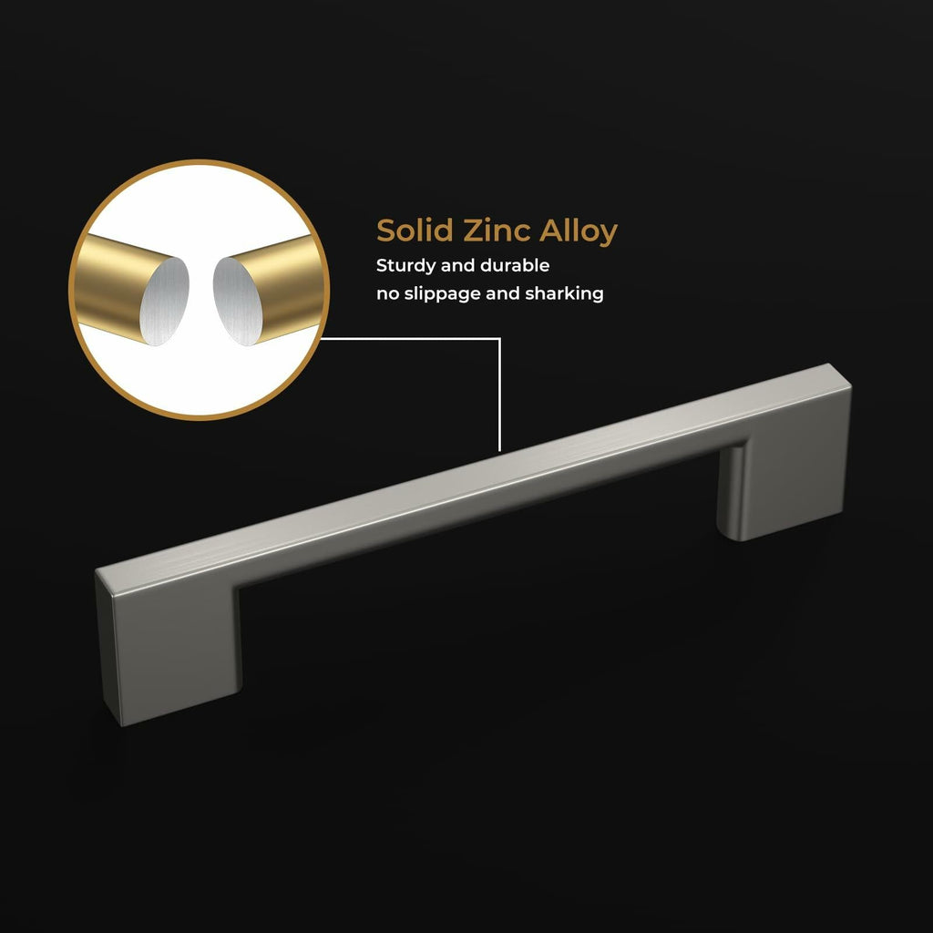 Haliwu 6 Pack Black Cabinet Handles 3-3/4 Inch Hole Center Modern Pulls