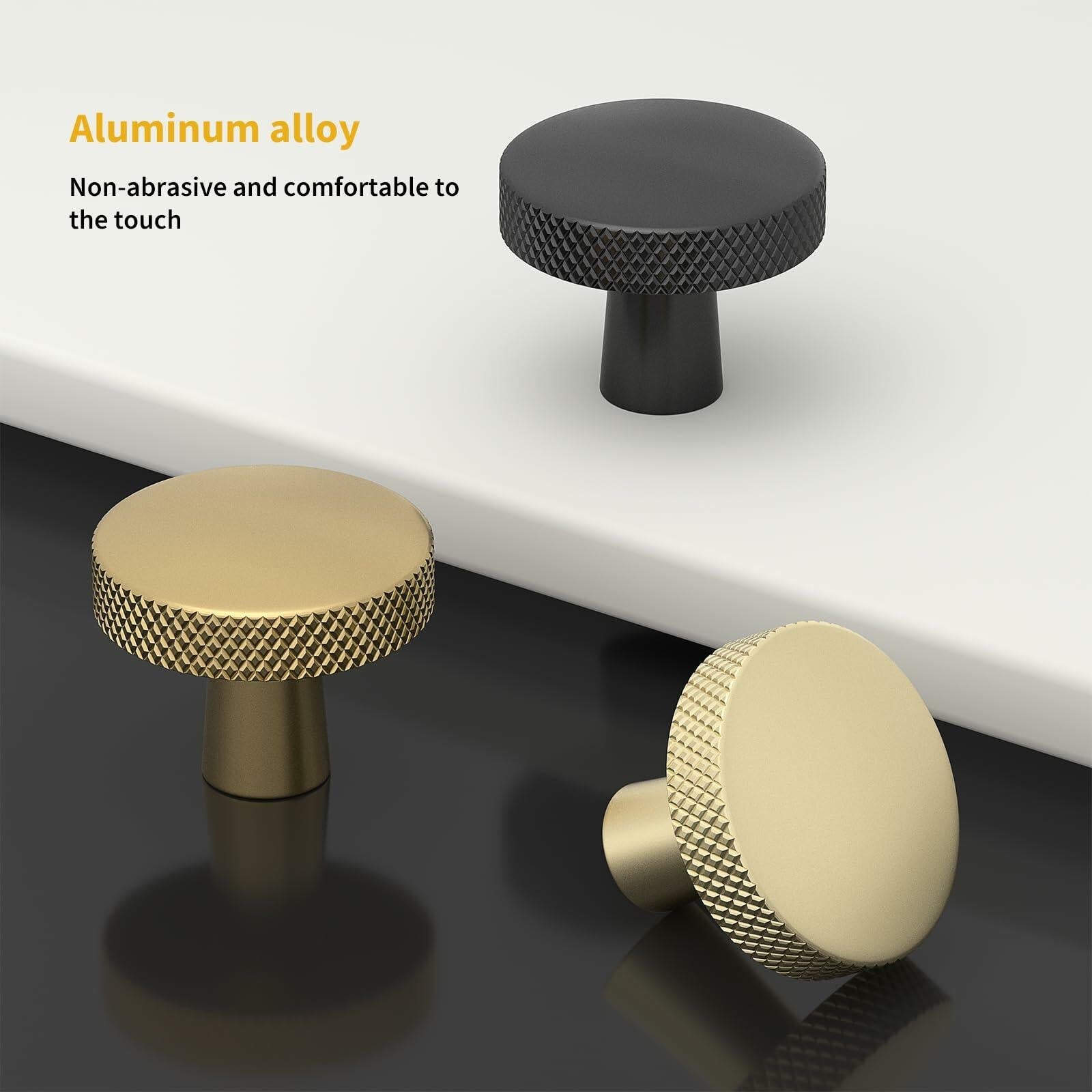 goldenwarm 10 Pack Gold Aluminium Alloy Cabinet Knobs for Drawers