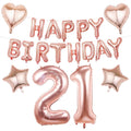 Rose Gold Happy Birthday Balloons Banner 16 Inch Mylar Foil 21st Party