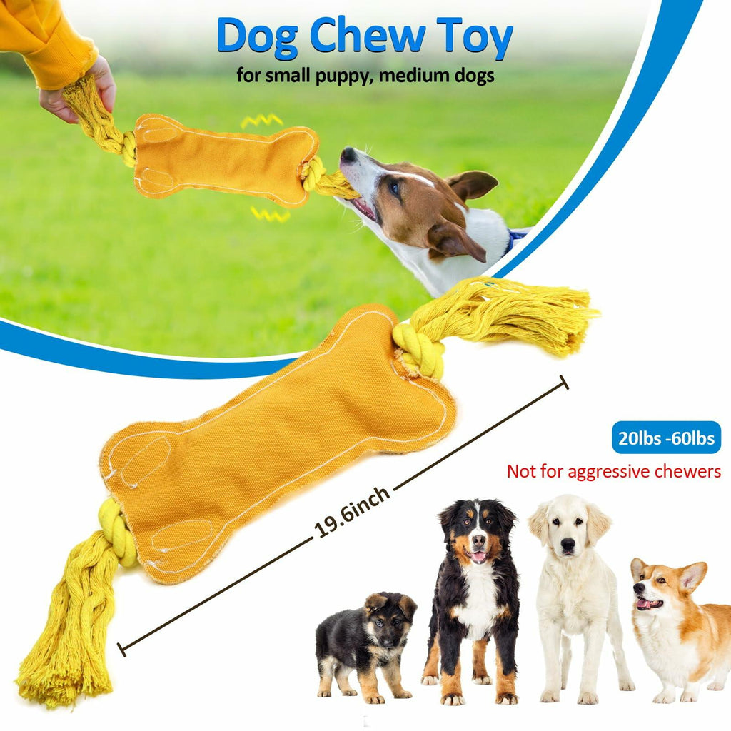 BENTOPAL Interactive Squeaky Dog Bone Toy Motion Activated Small Puppy