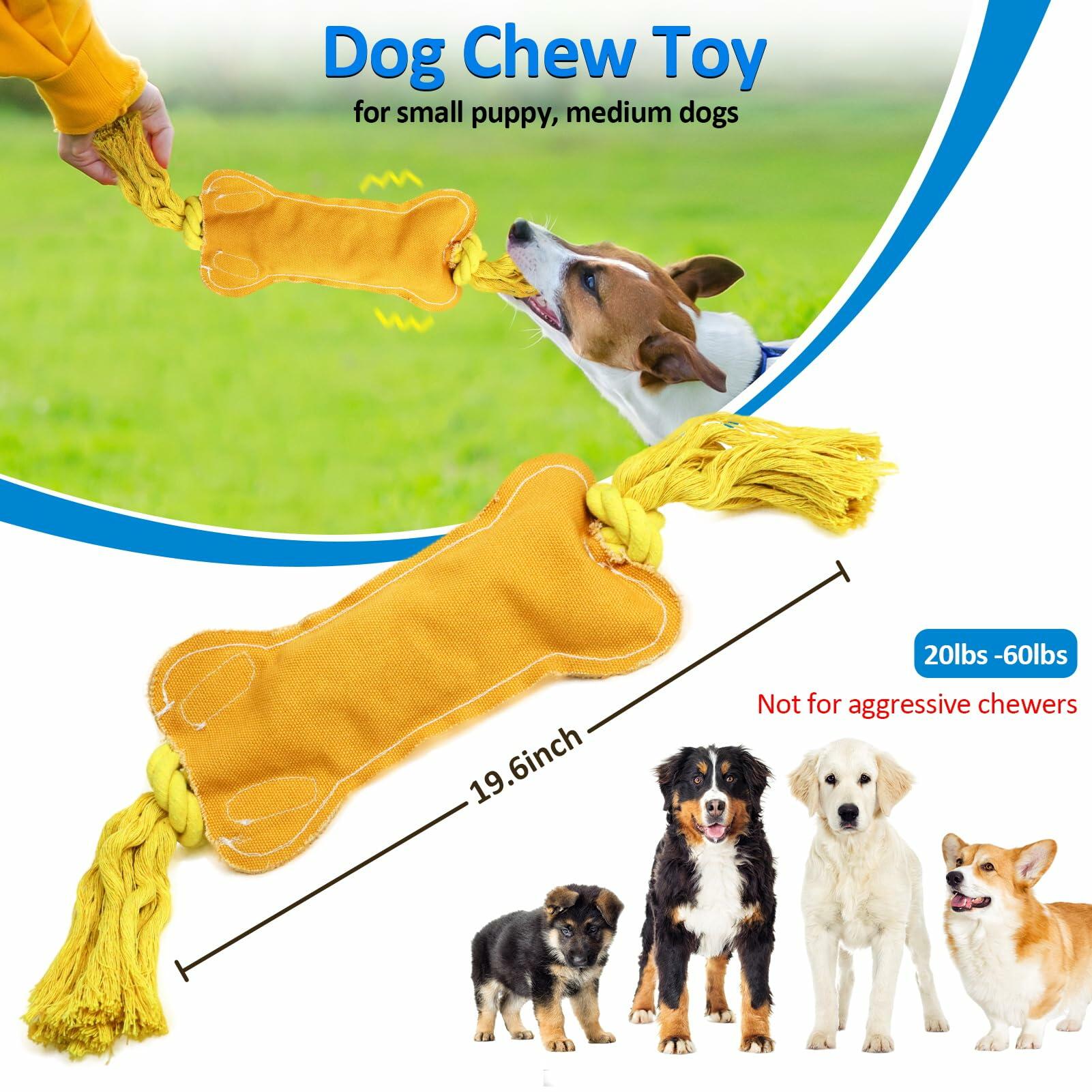 BENTOPAL Interactive Squeaky Dog Bone Toy Motion Activated Small Puppy