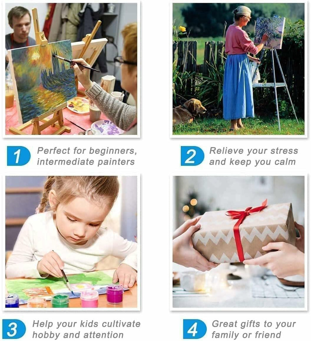 Ediximi Paint by Numbers Kit Tree of Life 12x16 Canvas Wooden Frame