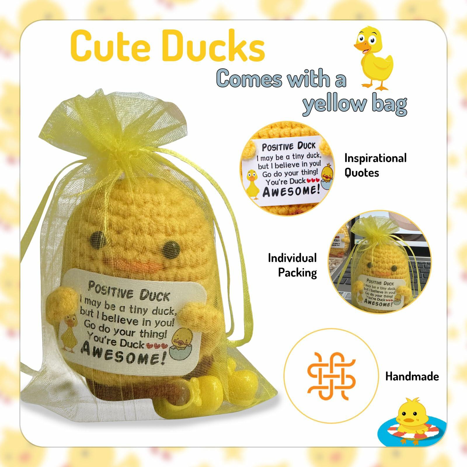 Artlunar Positive Duck Emotional Support Crochet Gift for Mom I Love You