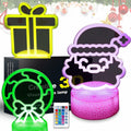 JHXLAMP Christmas Wreath Night Light 16 Color Change Santa Claus Decor