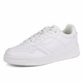 JABASIC Women Genuine Leather Platform Sneakers Lace-Up White/Fuchsia Size 8