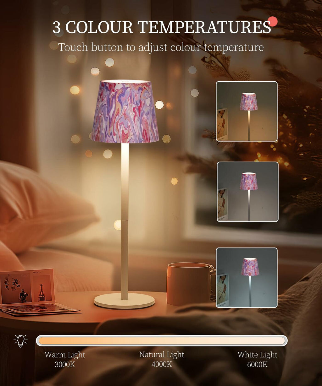 Faithorse Cordless Table Lamp Oil Painting Series Dimmable Pink 5200mAh