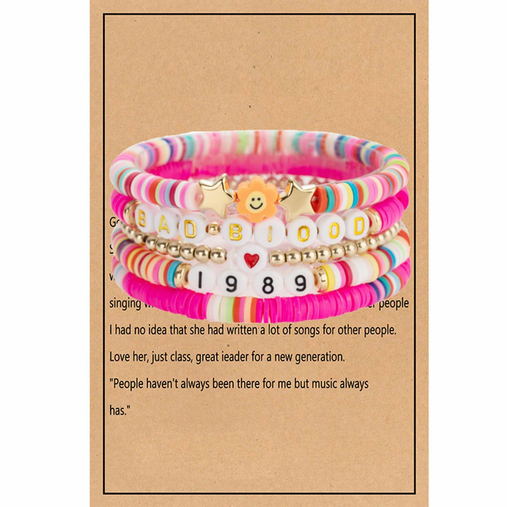 Taylo Sweet 5Pcs Beaded Friendship Bracelets for Women Multi Color