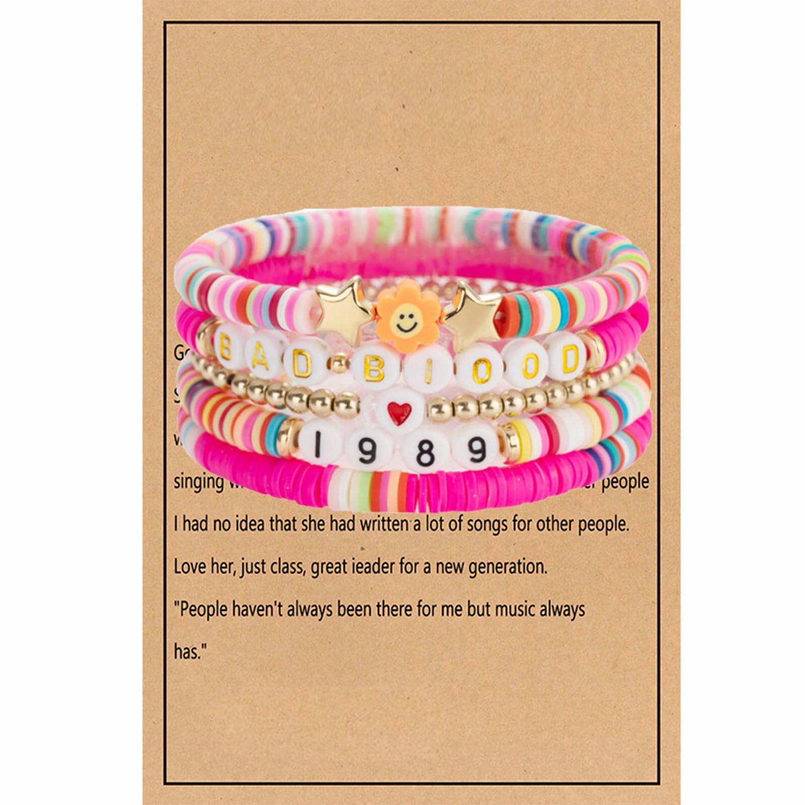 Taylo Sweet 5Pcs Beaded Friendship Bracelets for Women Multi Color