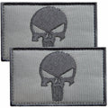 Bluyellow Tactical Skull Embroidered Patches Gray 3x2in 2pcs Set