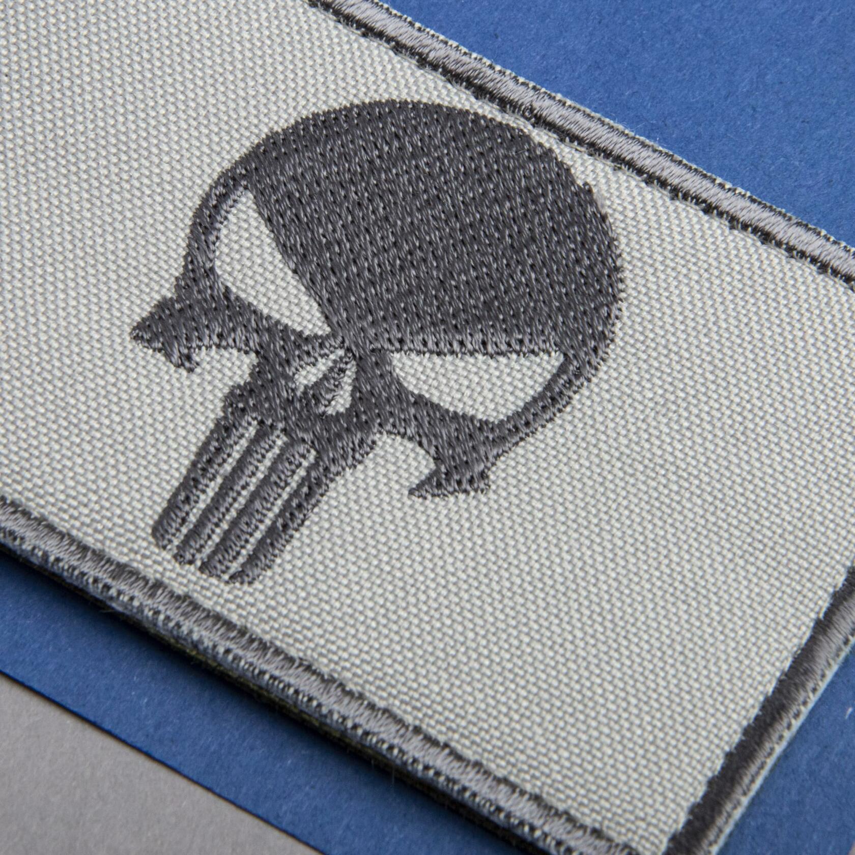 Bluyellow Tactical Skull Embroidered Patches Gray 3x2in 2pcs Set