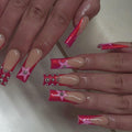 RIICFDD Fall Press On Nails Long Square Haze Blue 24 Pcs