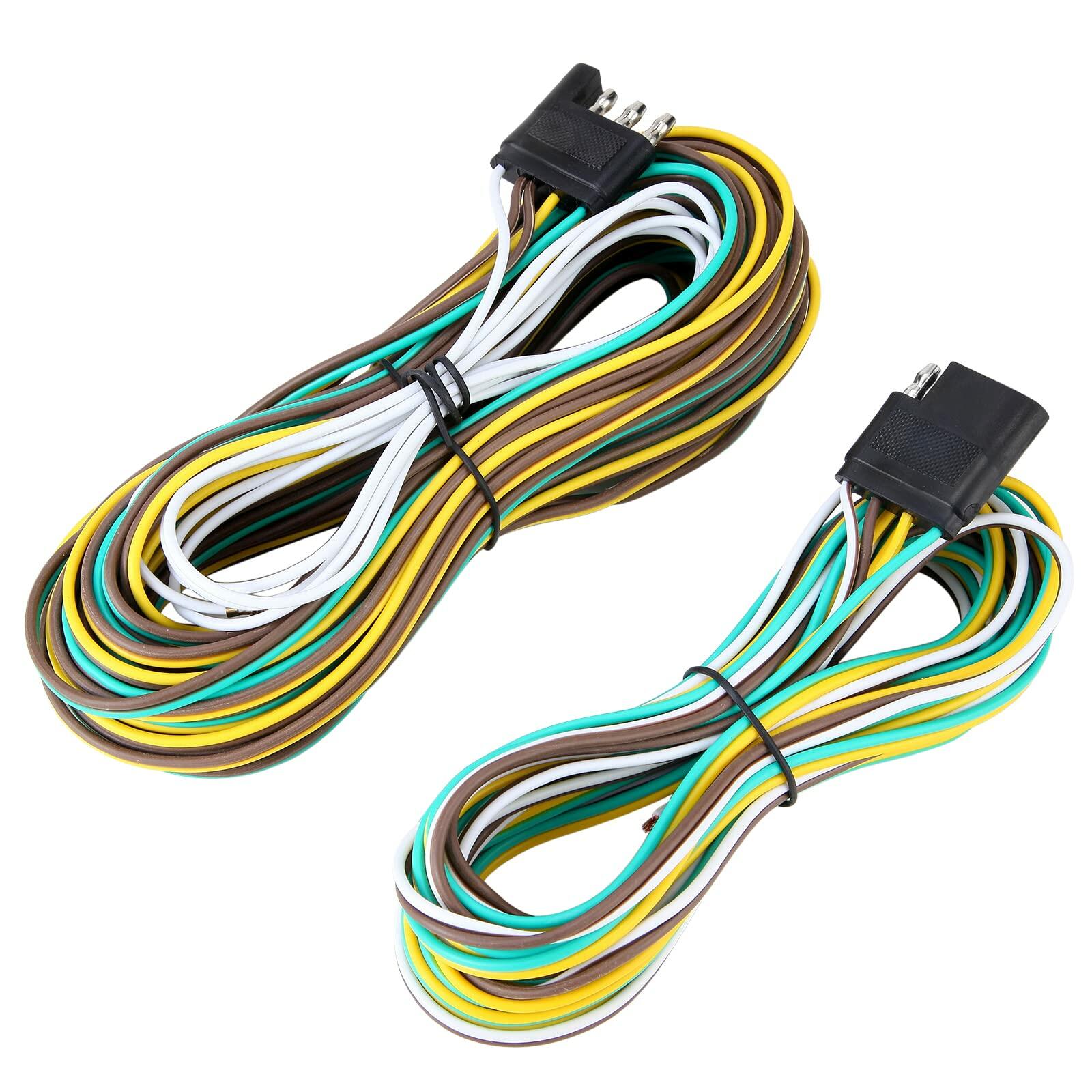 Serlainxin Trailer Wiring Harness Kit 36ft 4-Wire 4-Pin Connector Complete