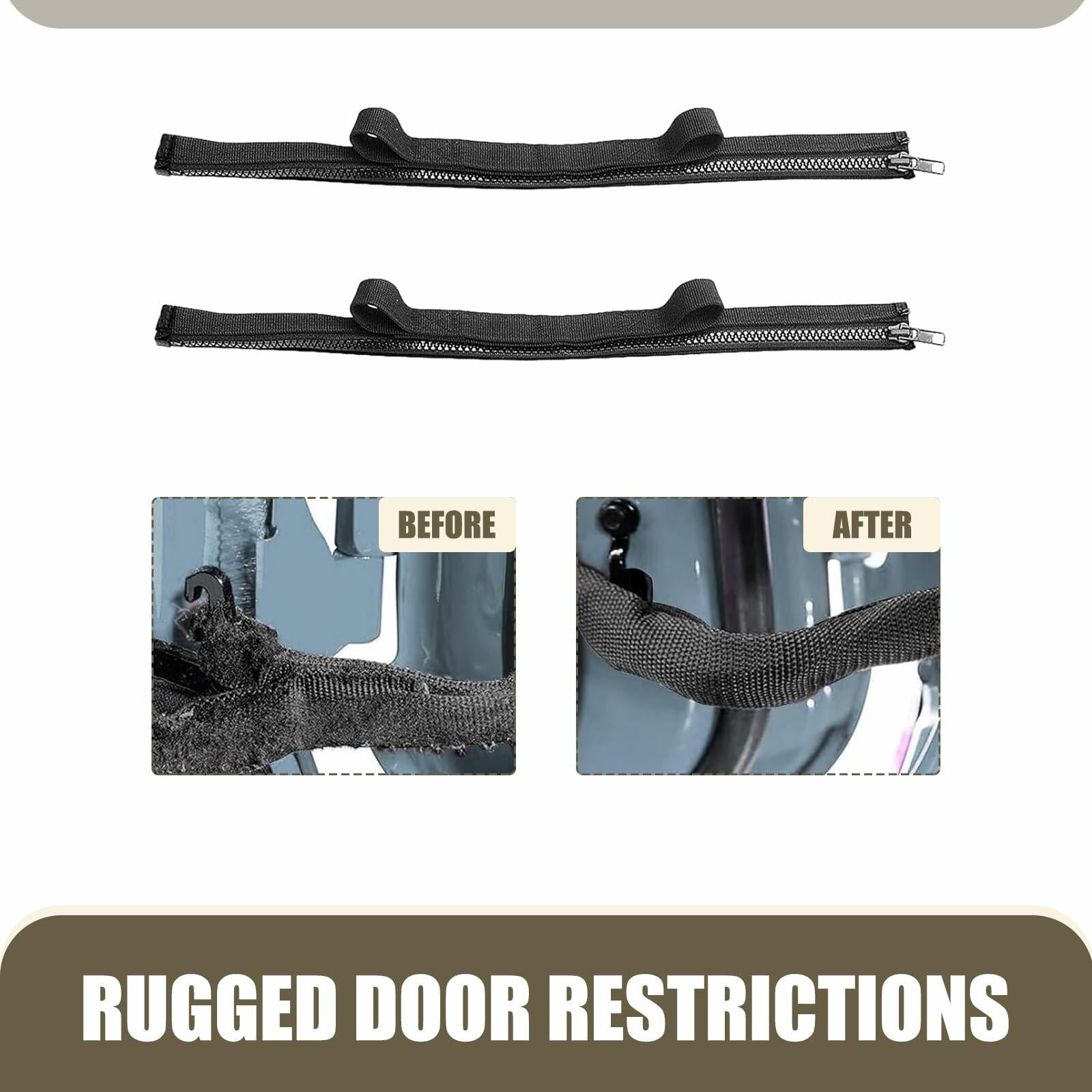 dawfall Automotive Door Restriction Straps 0.74x15.35 Black 2 PCS
