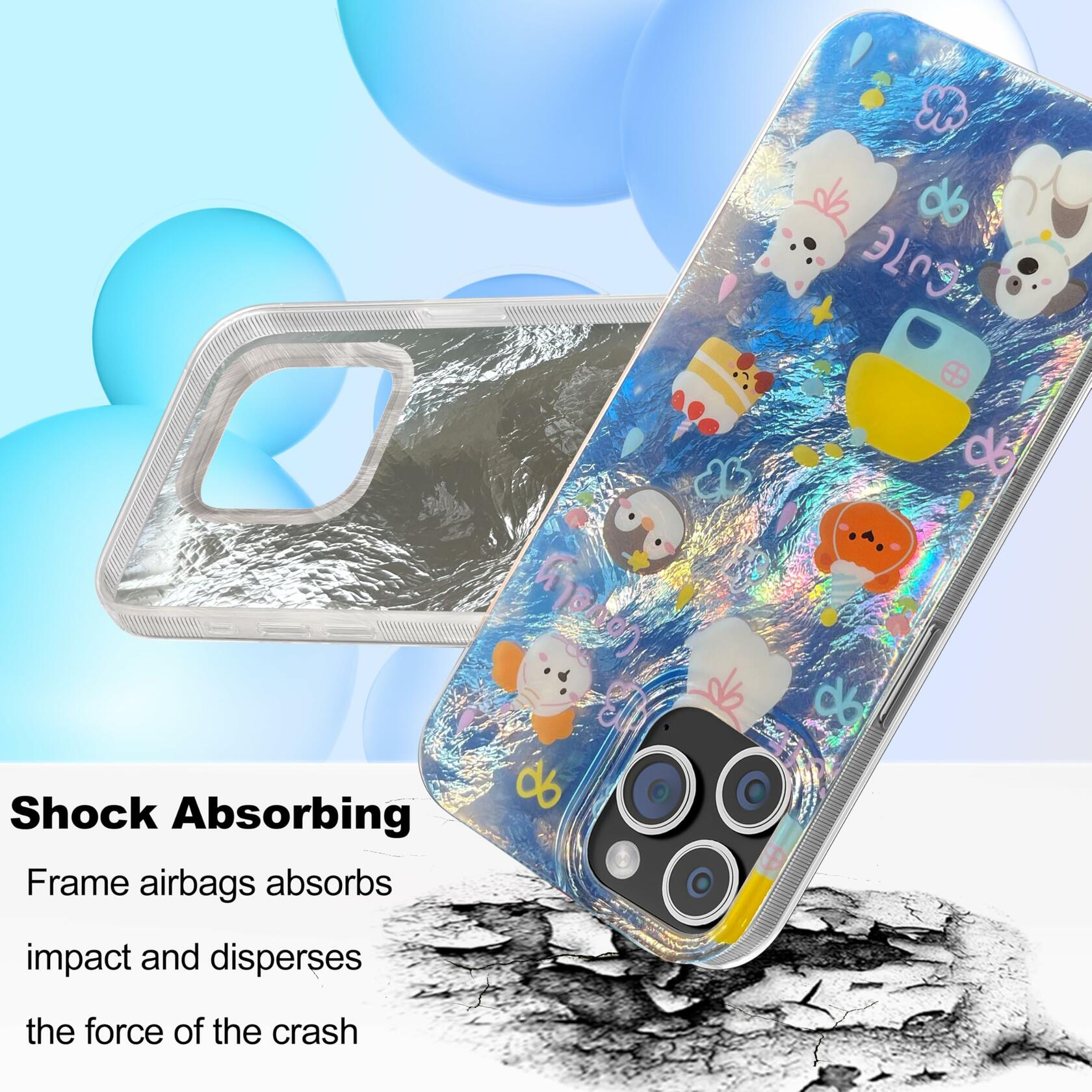 buccilly iPhone 12/12 Pro TPU Shockproof Case Azure Slim Soft Cover