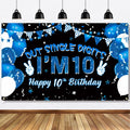 Ushinemi 10th Birthday Banner Boys Party Supplies 6x3.6ft Double Digits