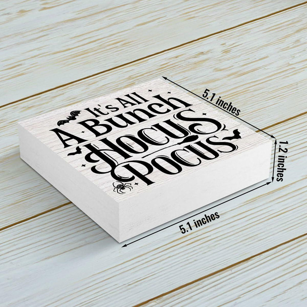 PQV Funny Ghost Wooden Box Sign Desk Decor Home Farmhouse Office
