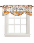 RisQiten Hello Fall Tie Up Valance Curtains Orange 60x18