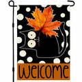 Halloween Garden Flag 12x18in Double Sided Black Cat Yard Outdoor Decor