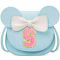 OYLOLA Toddler Girls Purse Initial Birthday Gift Blue X Ages 3-8