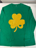 St Patrick's Day Women's Oversized Lucky Shamrock Long Sleeve Tee Size S