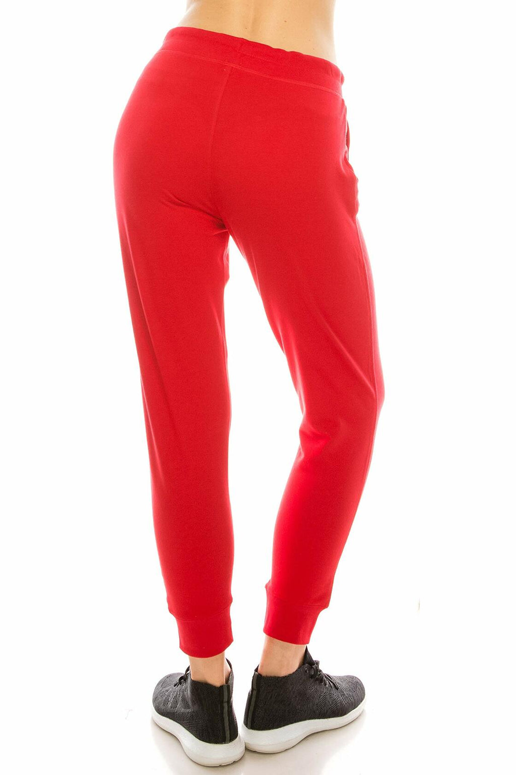 Women's Casual Jogger Pants Sweatpants Elastic Waist Red Size M