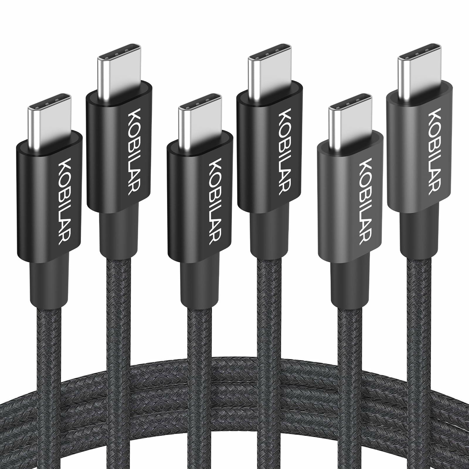 Kobilar USB C to USB C Cable 60W Fast Charging 3 Pack Multi-Length
