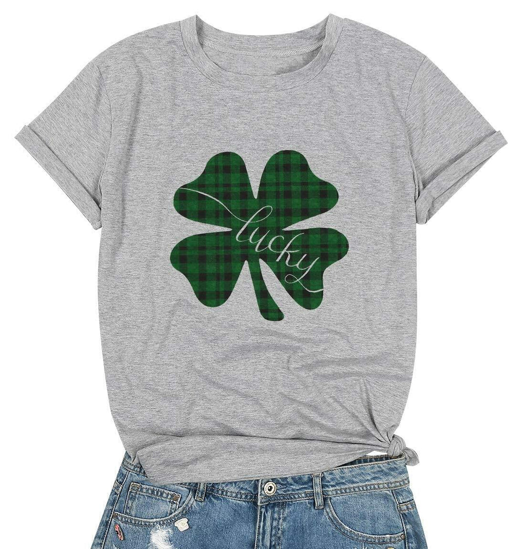 St Pattys Day Shirt Women Lucky Clover Funny St Patrick's Tee Size M