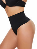 Tummy Control Seamless Thong Shapewear Mid Waist Butt Lifter Black Size XL