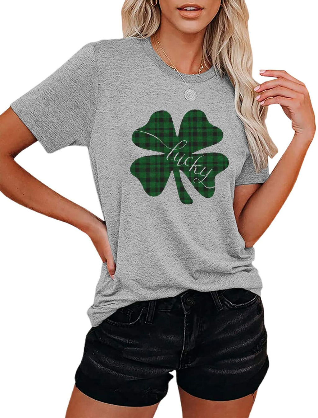 St Pattys Day Shirt Women Lucky Clover Funny St Patrick's Tee Size M