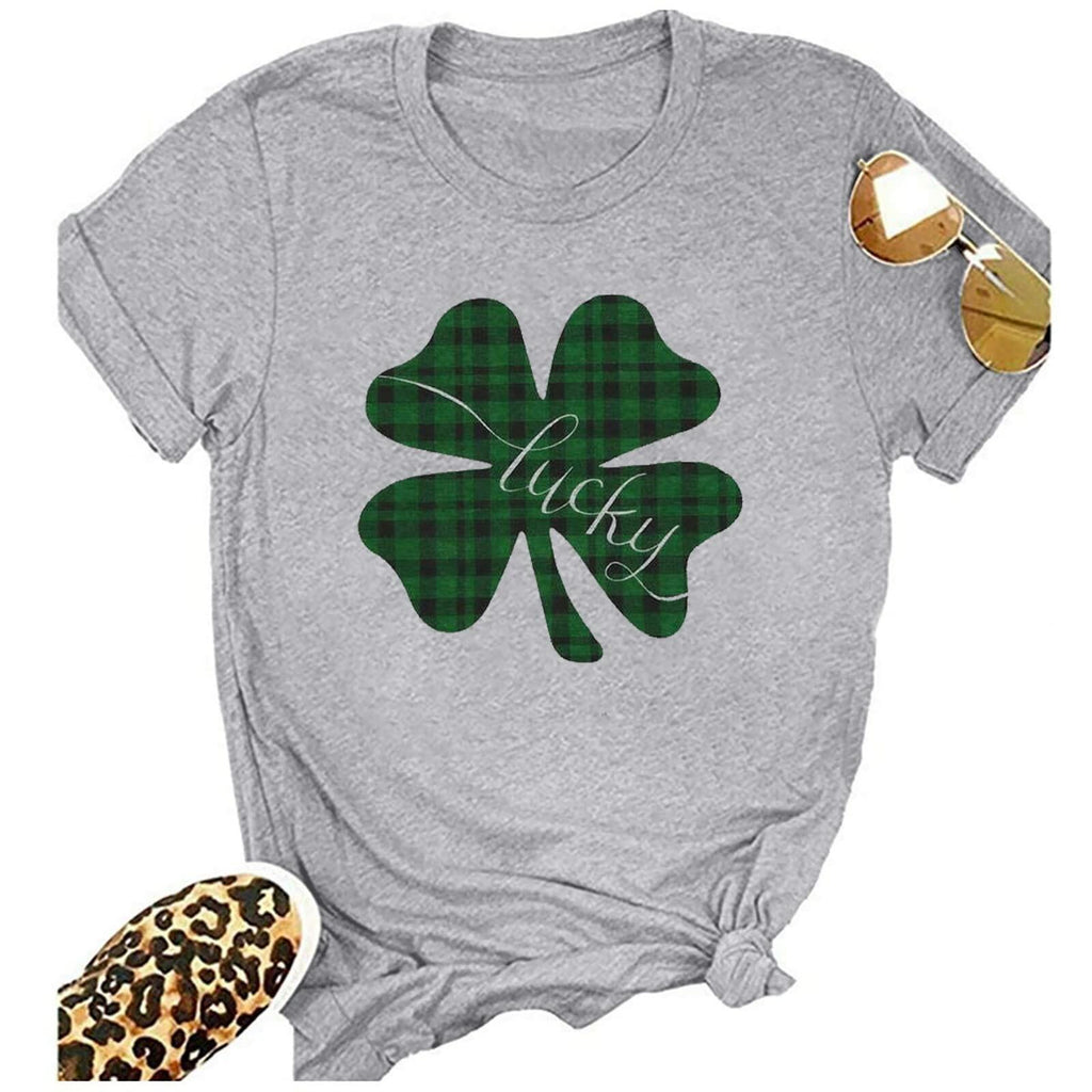 St Pattys Day Shirt Women Lucky Clover Funny St Patrick's Tee Size M