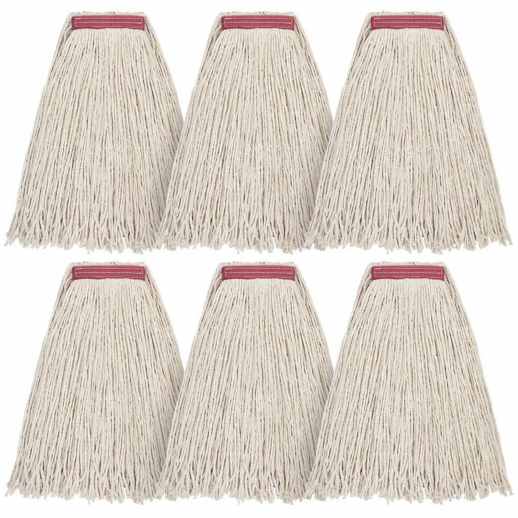 Matthew Cleaning 20oz Cotton Floor Mop Refill 6Pack White Heavy Duty
