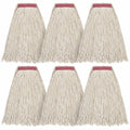 Matthew Cleaning 20oz Cotton Floor Mop Refill 6Pack White Heavy Duty