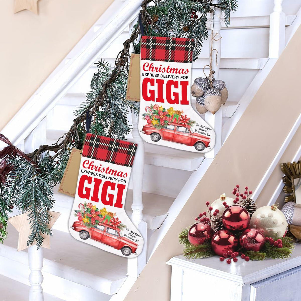 TSUYAWU Gigi Christmas Stocking Holiday Decoration 18x12 Inch