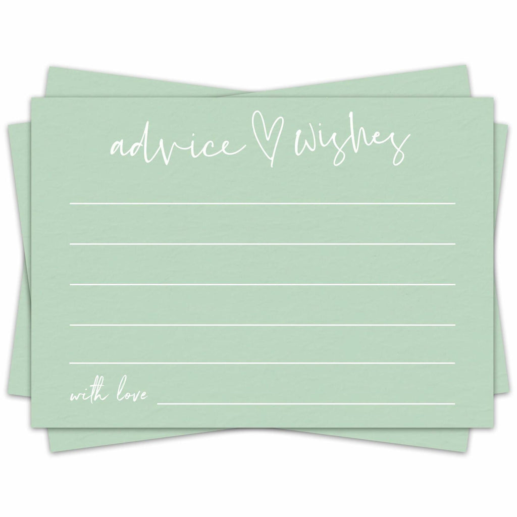 Qoamp Wedding Advice Cards 4x6 Inches 30pcs White Minimalist Bridal Shower
