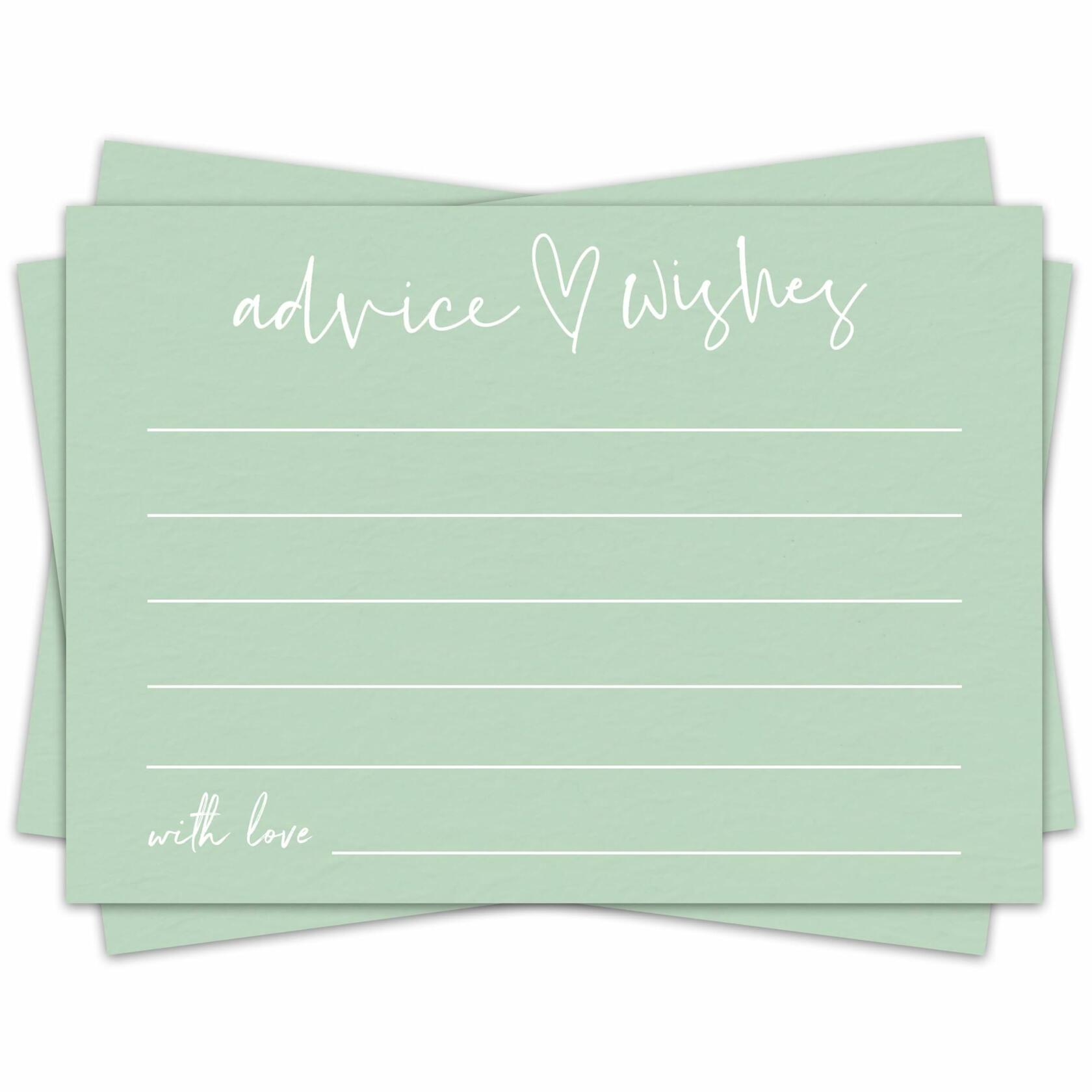 Qoamp Wedding Advice Cards 4x6 Inches 30pcs White Minimalist Bridal Shower