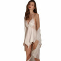 Acariciar Lace Babydoll Teddy Nightgown Butterfly Skirt White Size L