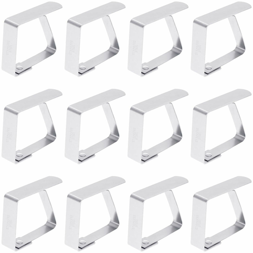 YASUOA Stainless Steel Dining Tablecloth Clips Heavy Duty 12 Pieces