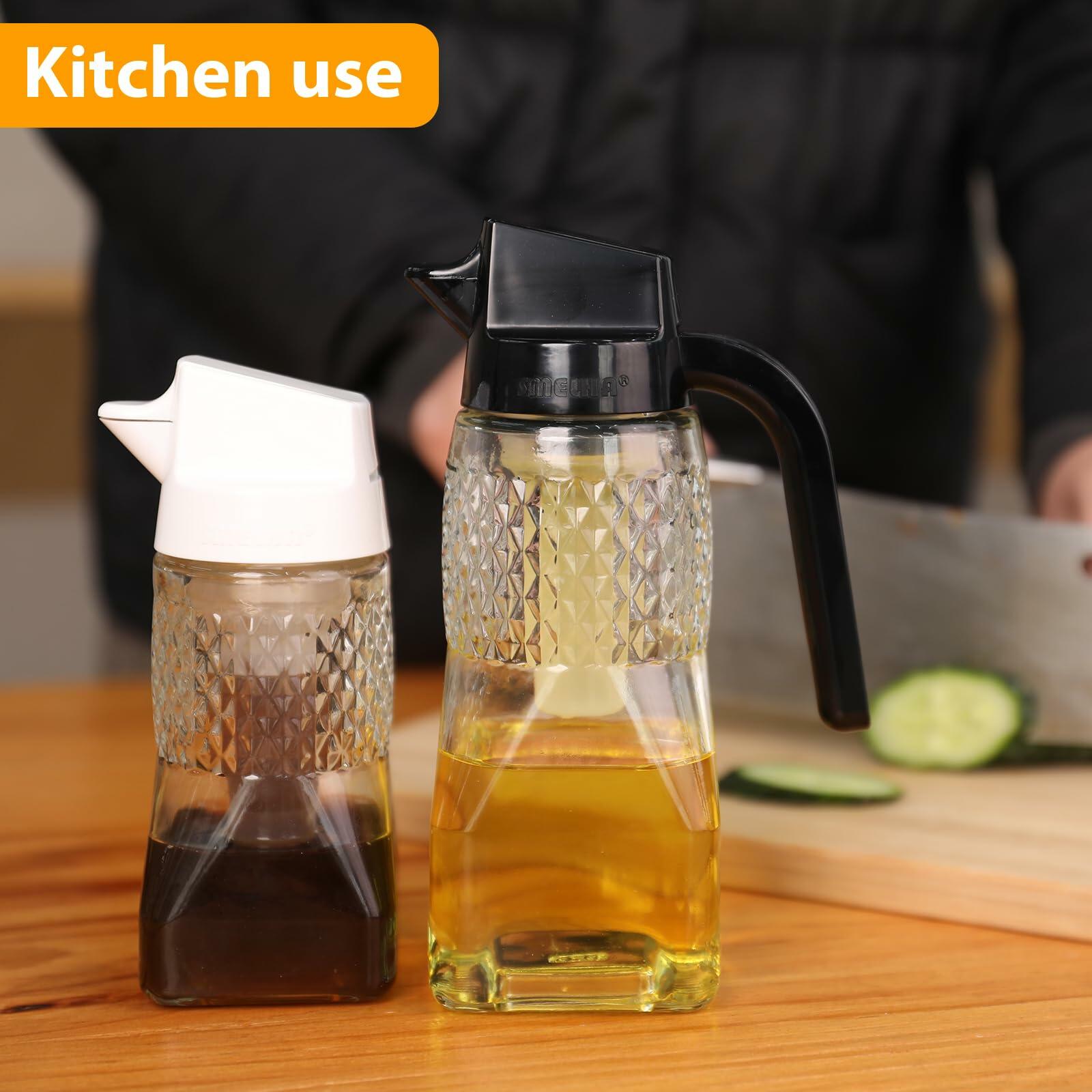 SMELHA Glass Olive Oil Dispenser Leakproof 9.2oz Clear Bottle