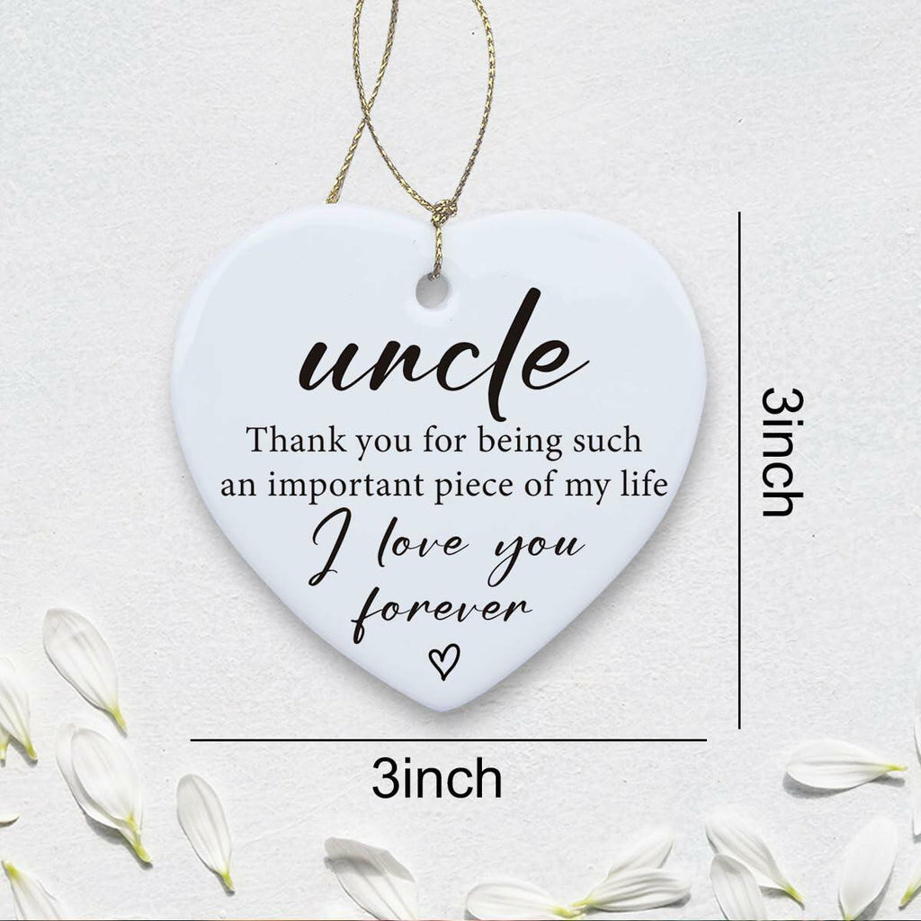 Uncle Gifts Heart Ceramic Ornament Sign Christmas Birthday Gift