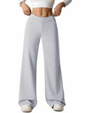 HeSaYep Women's Wide Leg Baggy Sweatpants Embroidered Stars Grey Size S